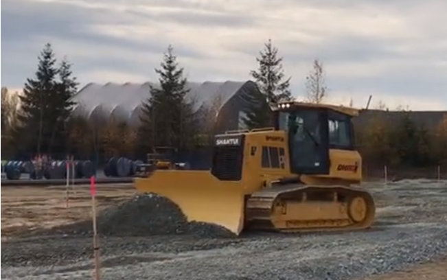 DH13K2 hydrostatic bulldozer for parking lot project in British Columbia, Canada